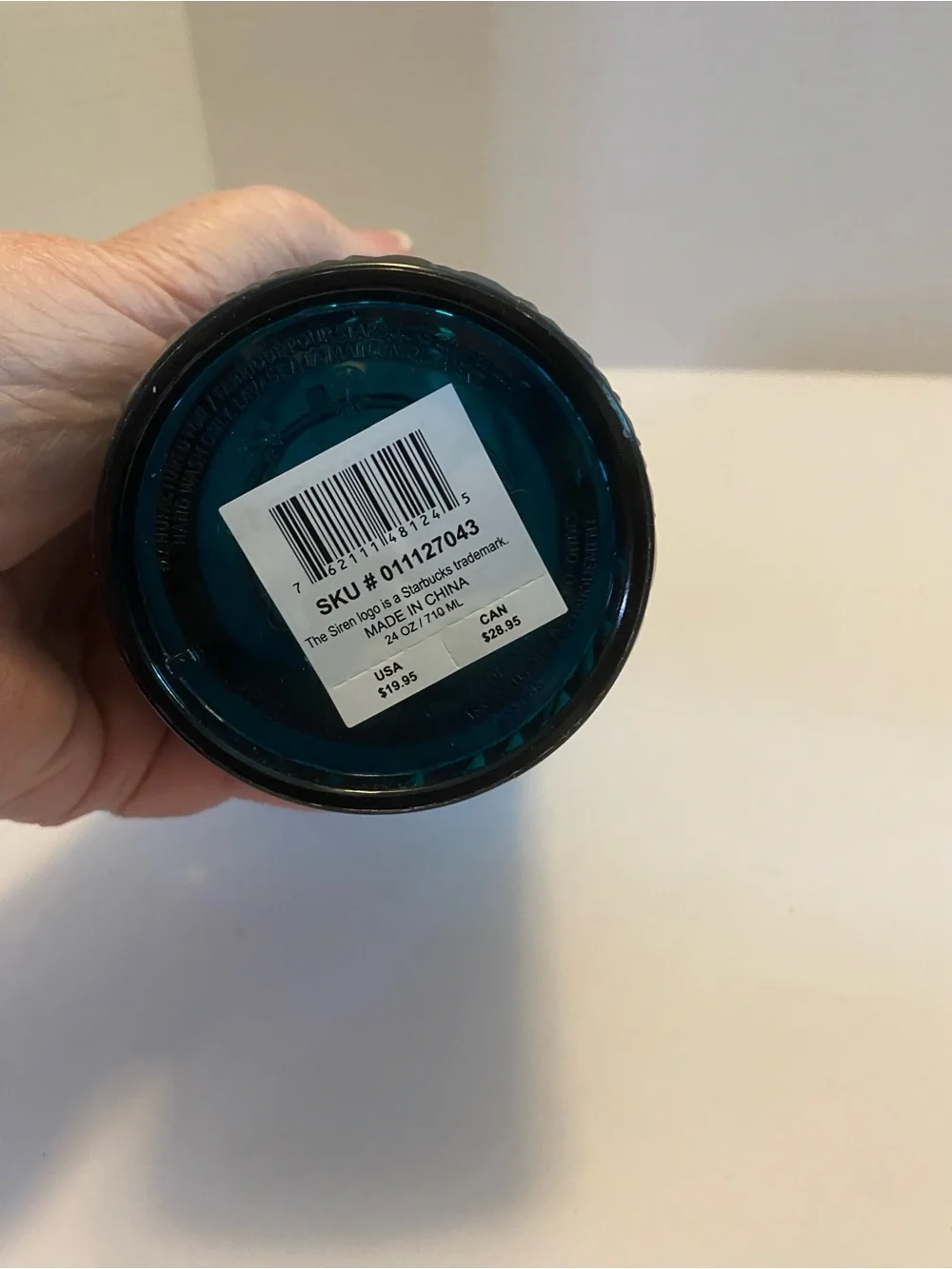 Starbucks Holiday Emerald Green Jeweled Plastic Tumbler Cold Cup 24oz New